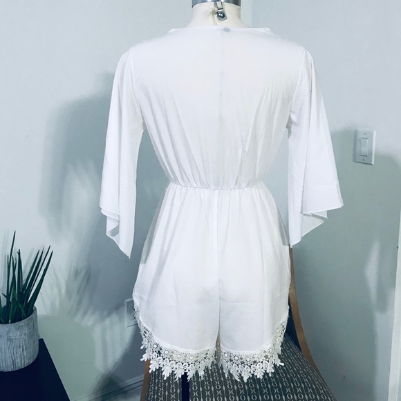 🤍 WHITE BOHO CHIC ROMPER SHORTS 🤍 - Picture 5 of 13